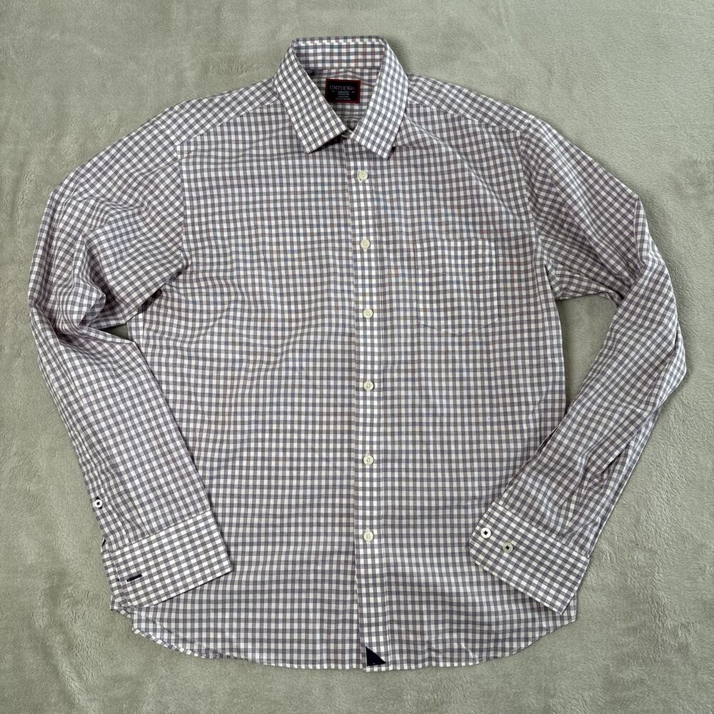 Untuckit Red/White/Blue Men’s Medium Long Sleeve Button Up